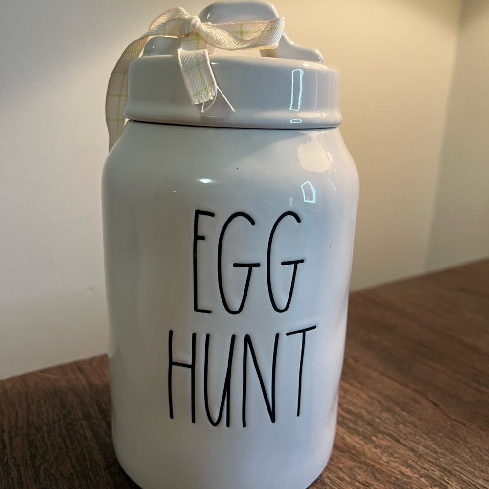 Rae Dunn egg hunt canister